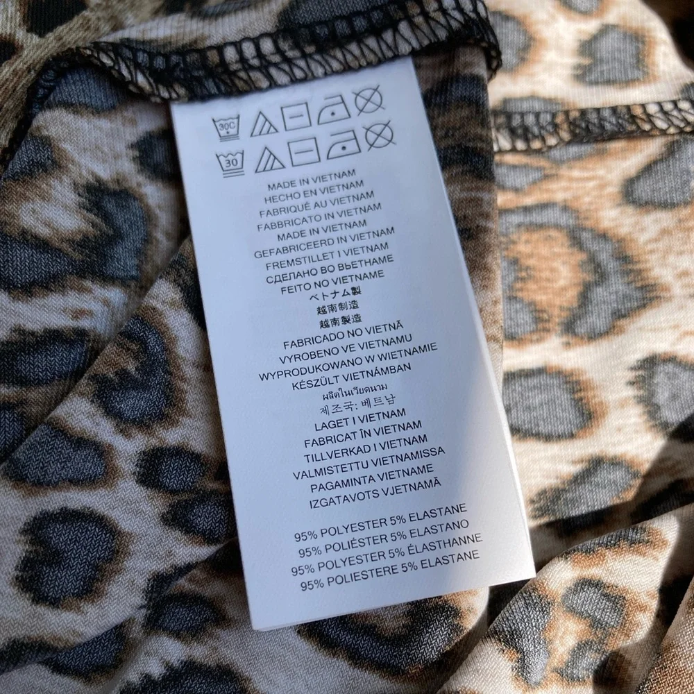 Michael Kors Side Slit Gold Studded Leopard Print Dress Side Ruched Dress